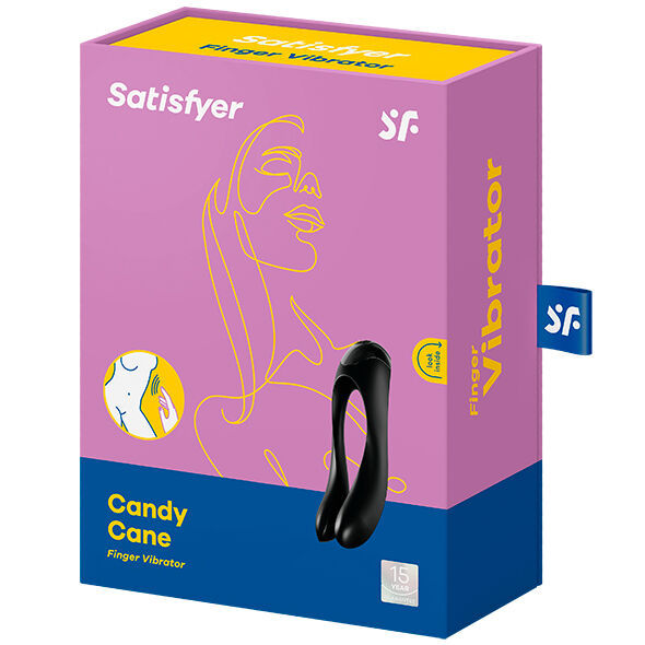 SATISFYER - WIBRATOR PALCOWY CANDY CANE CZARNY