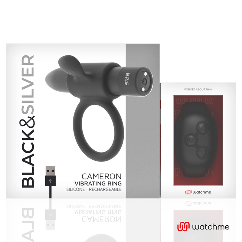 BLACK&SILVER - ZDALNIE STEROWANY KOKPIT Z KÓŁKIEM NA PENISA CAMERON WATCHME