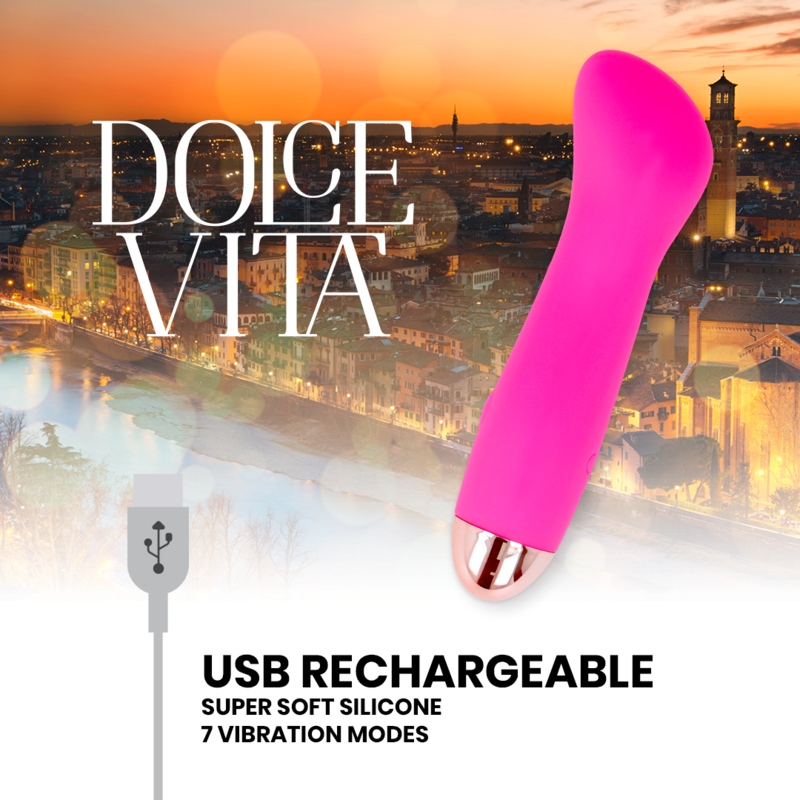DOLCE VITA - WIBRATOR AKUMULATOROWY ONE PINK 7-STOPNIOWA PRĘDKOŚĆ