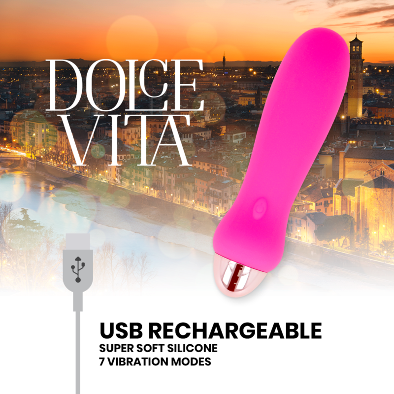 DOLCE VITA - WIBRATOR AKUMULATOROWY FIVE PINK 7 PRĘDKOŚCI