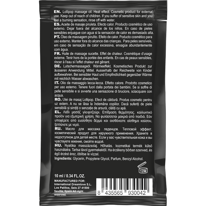 COQUETTE CHIC DESIRE - KIESZONKOWY LIZAK JADALNY OLEJEK DO MASAŻU Z EFEKTEM ROZGRZEWAJĄCYM 10 ML