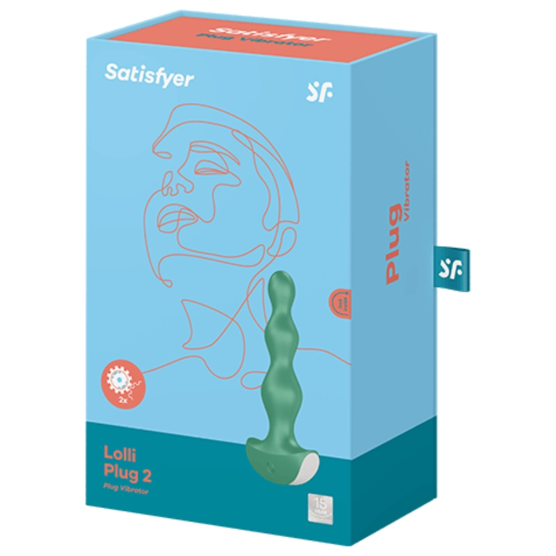 SATISFYER - LOLLI PLUG 2 WIBRATOR ANALNY Z KULKAMI ZIELONY