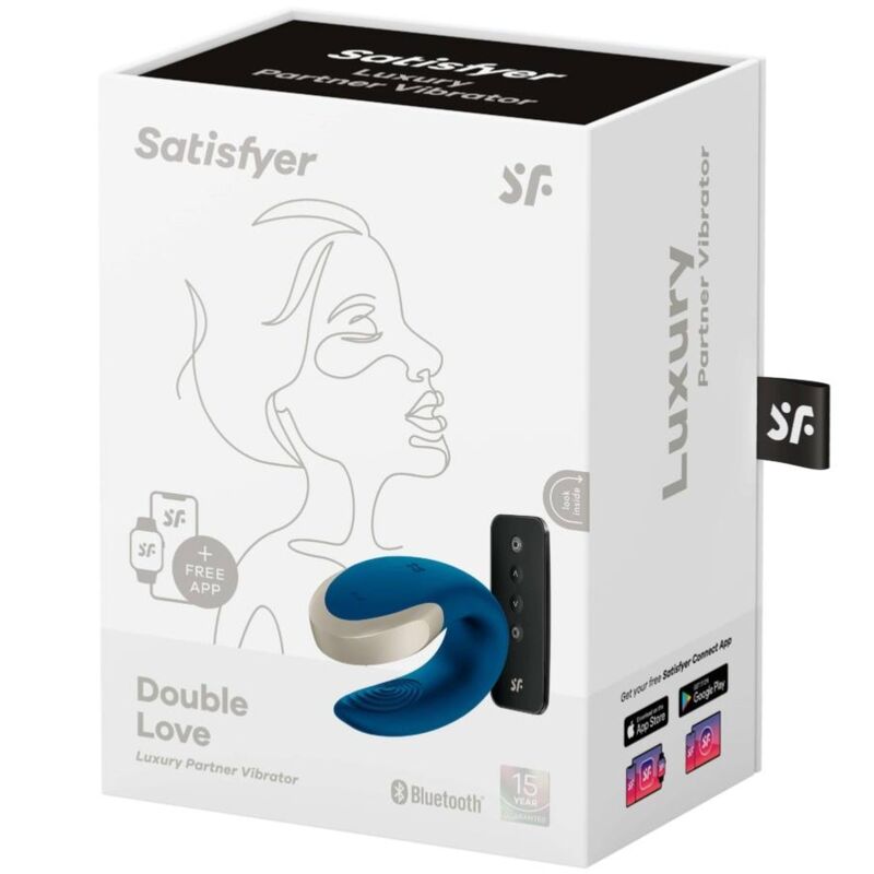 SATISFYER - WIBRATOR DLA PAR DOUBLE LOVE LUXURY, NIEBIESKI