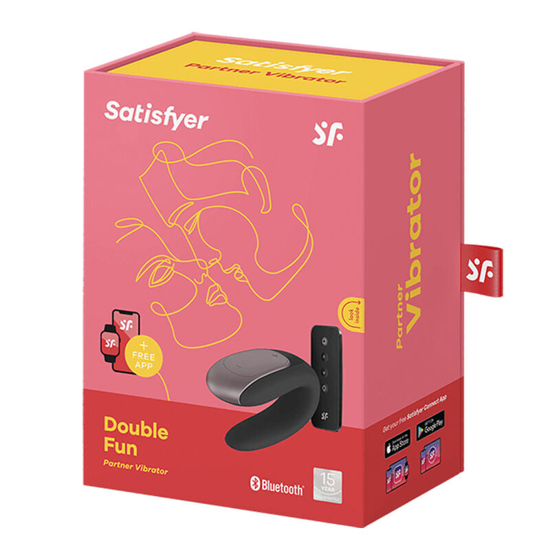 SATISFYER - WIBRATOR PARTNERSKI DOUBLE FUN CZARNY
