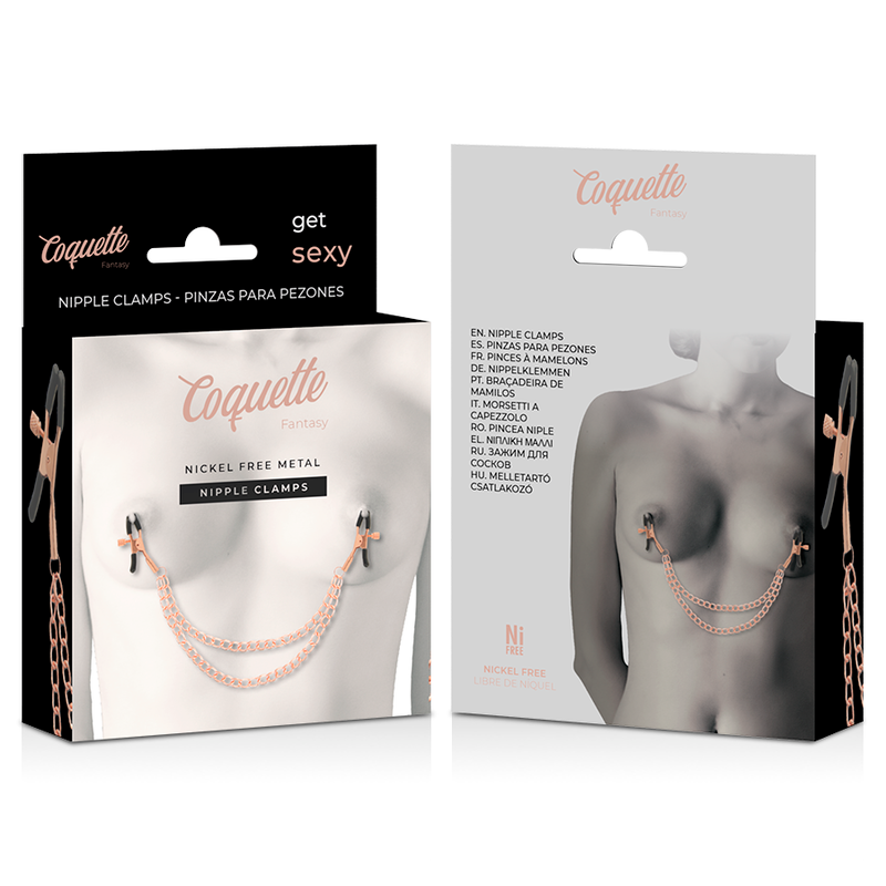 COQUETTE CHIC DESIRE – METALOWE ZACISKI NA SUTKI Z ŁAŃCUSZKIEM
