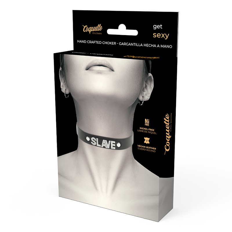 COQUETTE CHIC DESIRE - CHOKER Z WEGAŃSKIEJ SKÓRY SLAVE