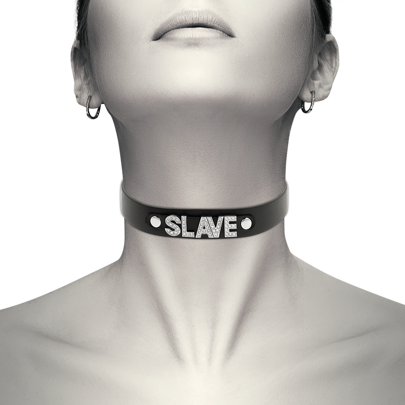 COQUETTE CHIC DESIRE - CHOKER Z WEGAŃSKIEJ SKÓRY SLAVE
