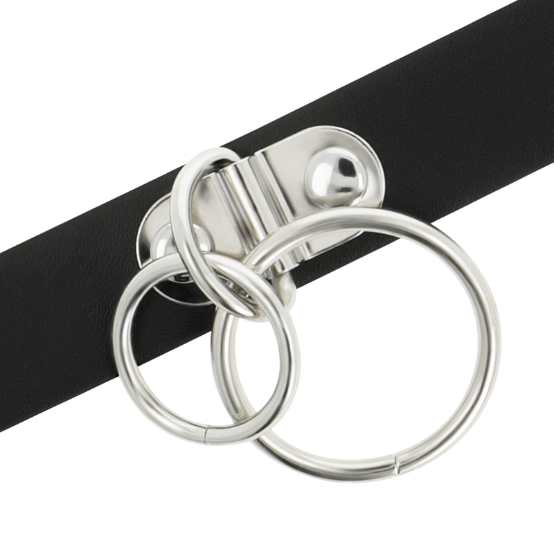COQUETTE CHIC DESIRE - CHOKER Z EKOSKÓRY Z PODWÓJNYMI KÓŁKAMI