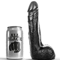 CAŁY CZARNY - MIĘKKI, CZARNY, REALISTYCZNY DILDO 20 CM