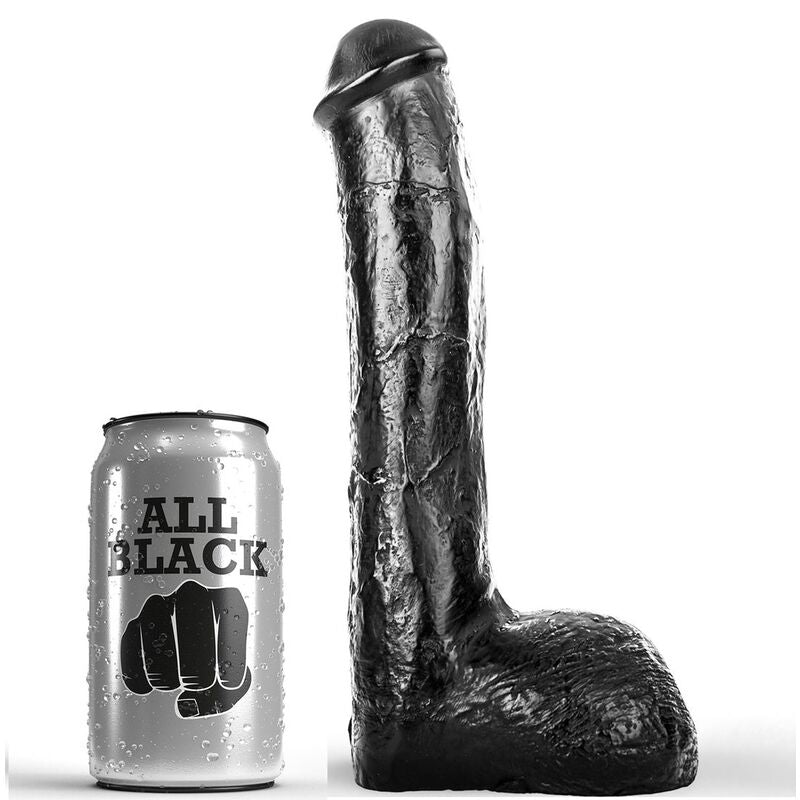 CAŁKOWICIE CZARNY - PENIS REALISTYCZNY ANALNY 23 CM