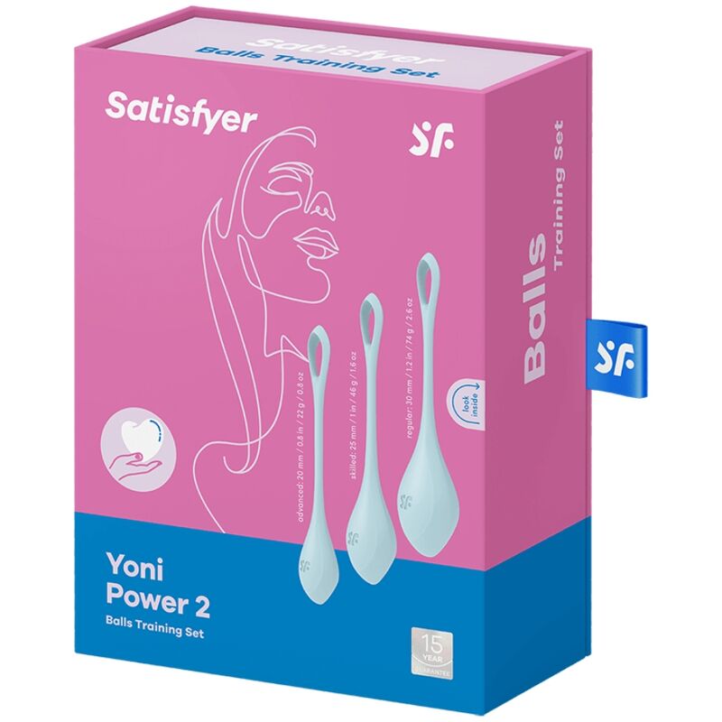 SATISFYER - YONI POWER 2 ZESTAW TRENINGOWY NIEBIESKI
