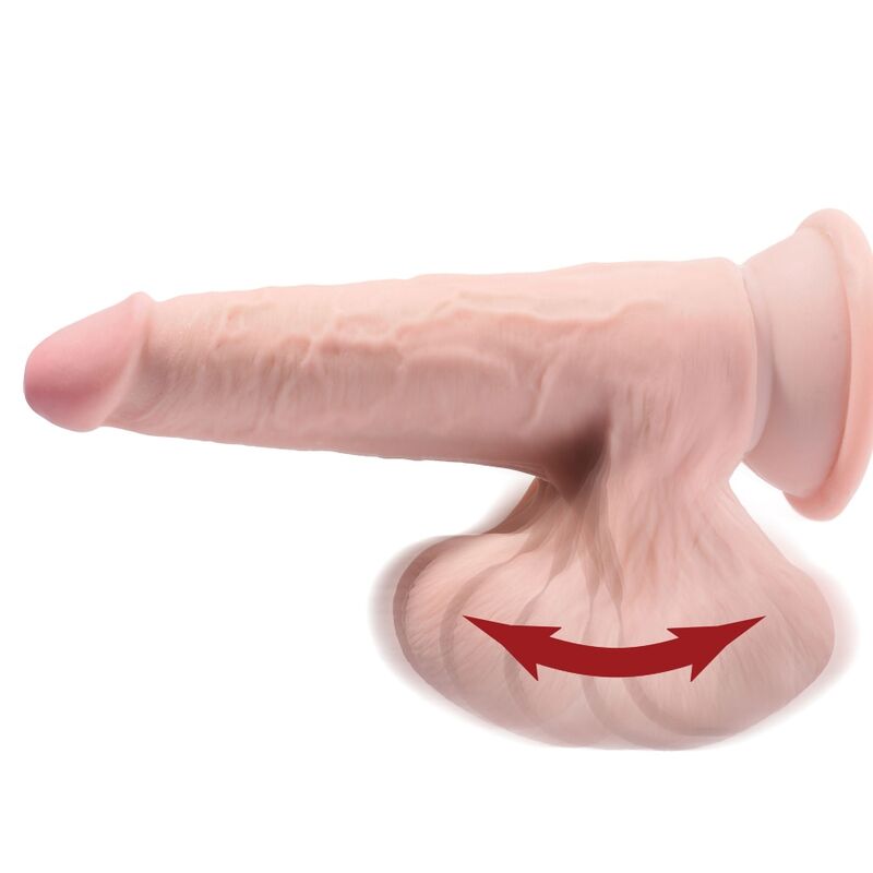 KING COCK - PLUS 3D DILDO Z BUJAJĄCYMI SIĘ JAJAMI 24.5 CM JASNA SKÓRA