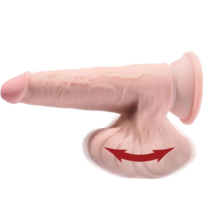 KING COCK - PLUS 3D DILDO Z WISZĄCYMI JAJAMI 15.2 CM JASNA KARNACJA