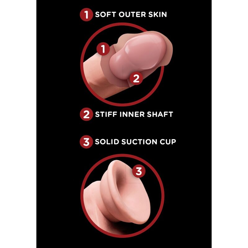 KING COCK - PLUS 3D DILDO Z WISZĄCYMI JAJAMI 20,3 CM