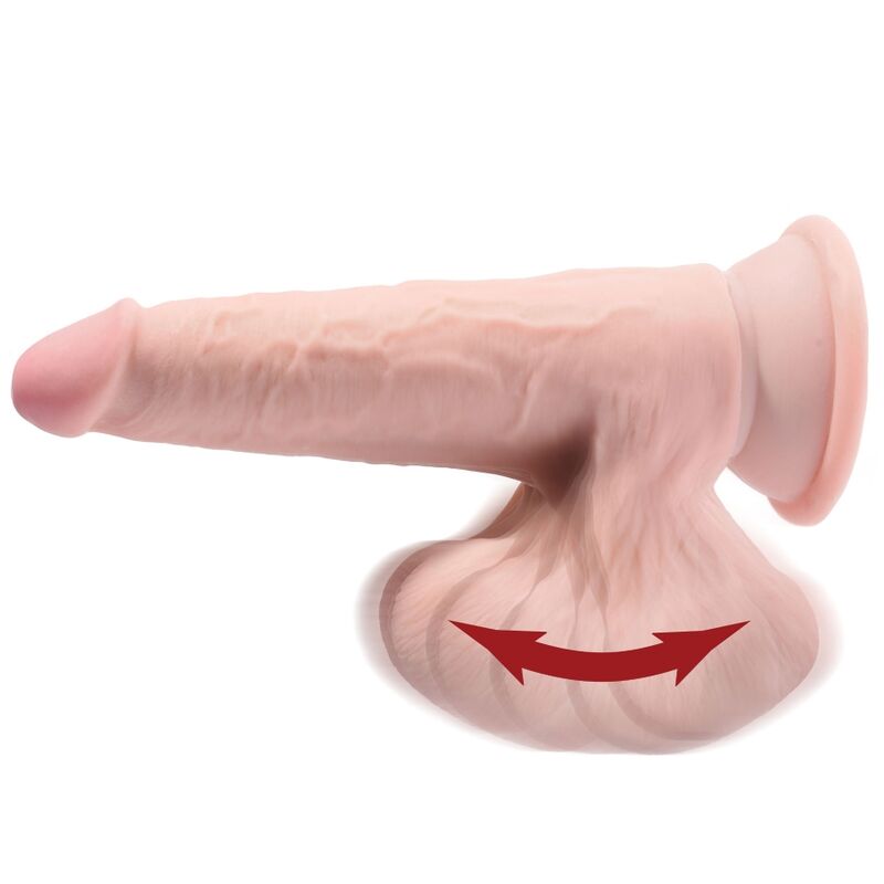 KING COCK - PLUS 3D DILDO Z WISZĄCYMI JAJAMI 20,3 CM