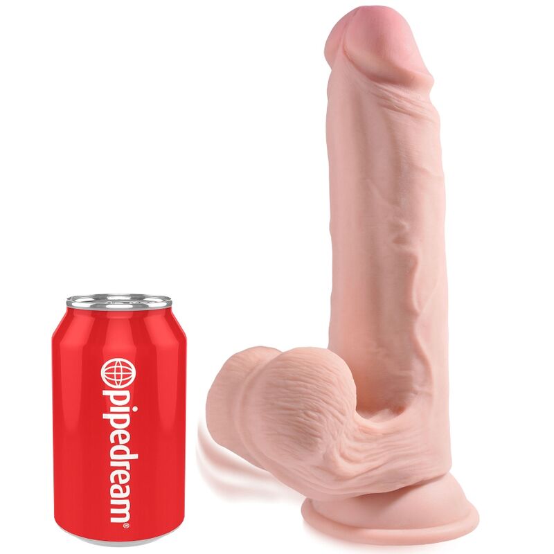 KING COCK - PLUS 3D DILDO Z WISZĄCYMI JAJAMI 20,3 CM