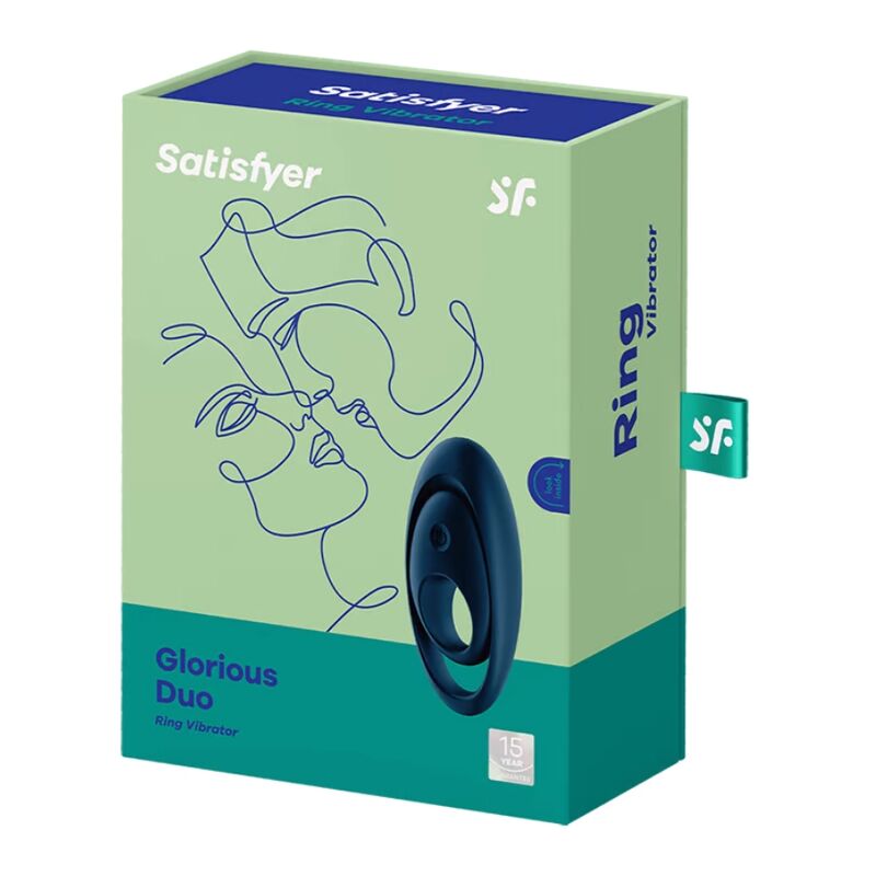 SATISFYER - GLORIOUS DUO RING WIBRATOR NIEBIESKI