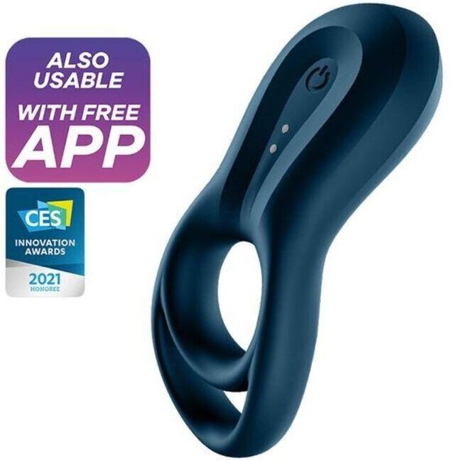 SATISFYER - WIBRATOR PIERŚCIENIOWY EPIC DUO APP NIEBIESKI