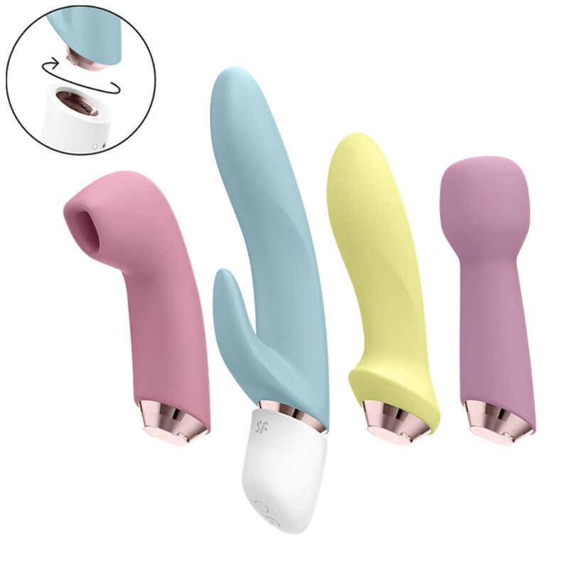 SATISFYER – WIBRATOR I ZESTAW IMPULSÓW POWIETRZNYCH MARVELOUS FOUR
