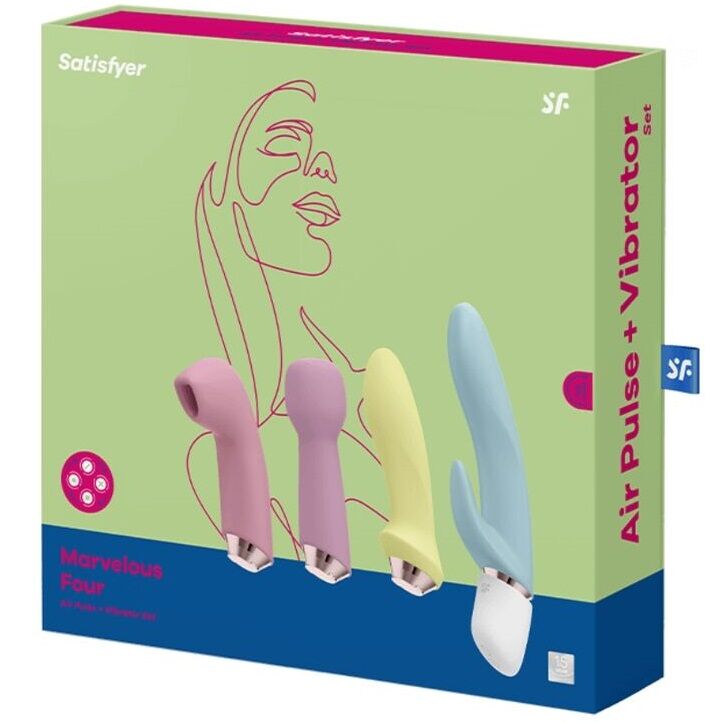 SATISFYER – WIBRATOR I ZESTAW IMPULSÓW POWIETRZNYCH MARVELOUS FOUR