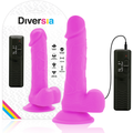 DIVERSIA - ELASTYCZNE WIBRUJĄCE DILDO FIOLETOWE 20,5 CM -O- 4,2 CM