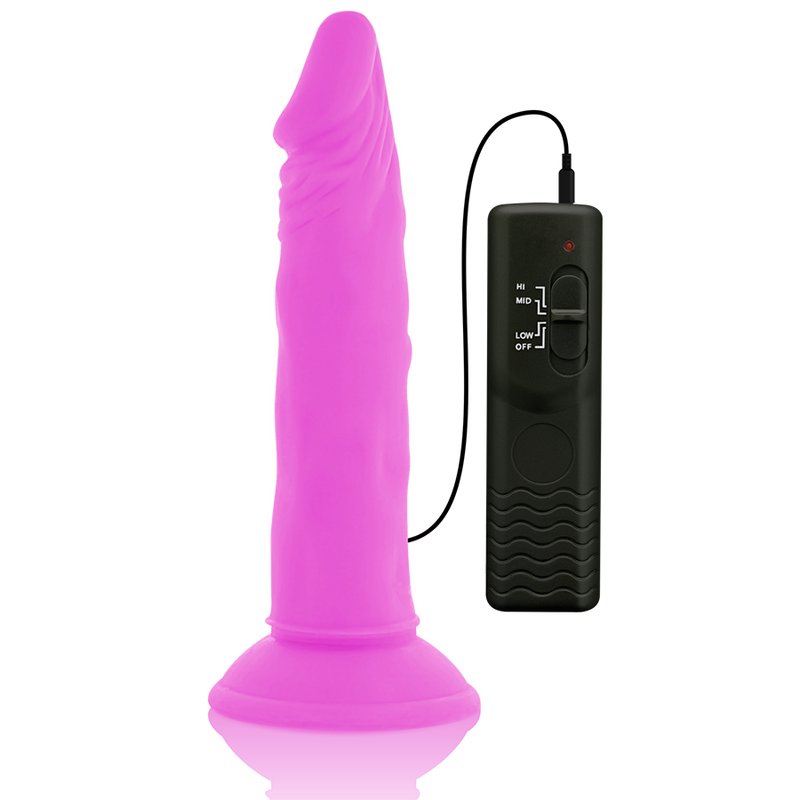 DIVERSIA – ELASTYCZNY WIBRUJĄCY DILDO FIOLETOWY 23 CM -O- 4,3 CM