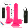 DIVERSIA – ELASTYCZNE WIBRUJĄCE DILDO RÓŻOWE 20,5 CM -O- 4,2 CM