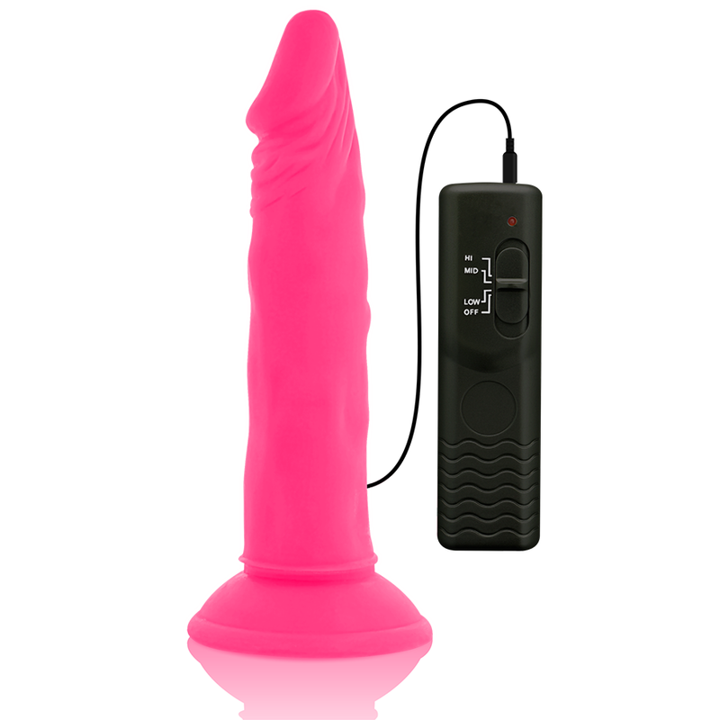 DIVERSIA - ELASTYCZNE WIBRUJĄCE DILDO RÓŻOWE 23 CM -O- 4.3 CM