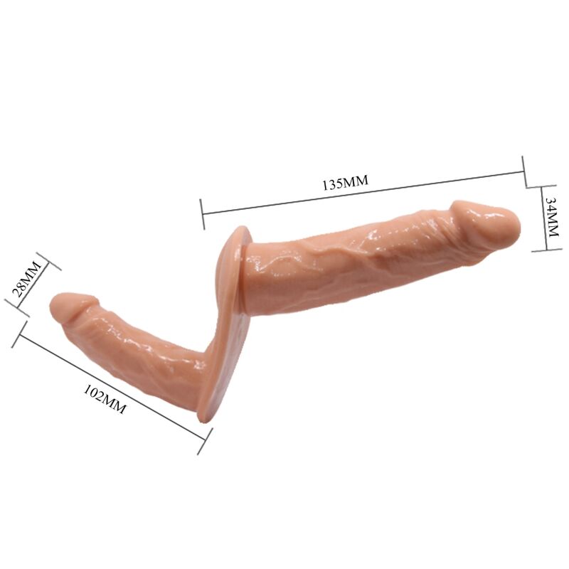 BAILE - ULTRA NAMĘTNE PODWÓJNE DILDA Z UPRZĘŻĄ