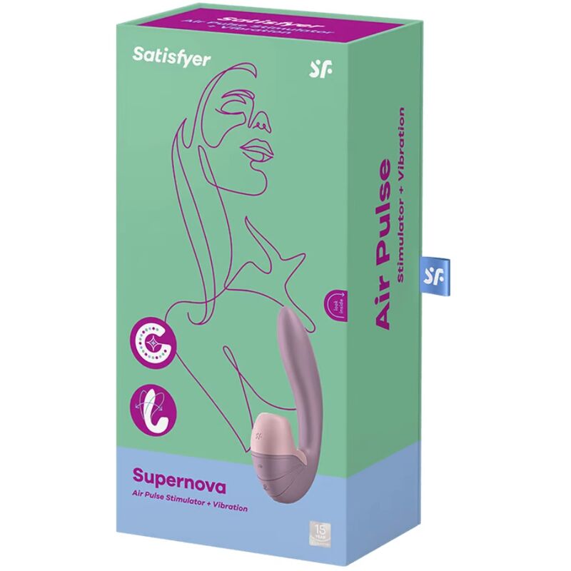 SATISFYER - STYMULATOR POWIETRZNYCH IMPULSÓW I WIBRACJI SUPERNOVA RÓŻOWY