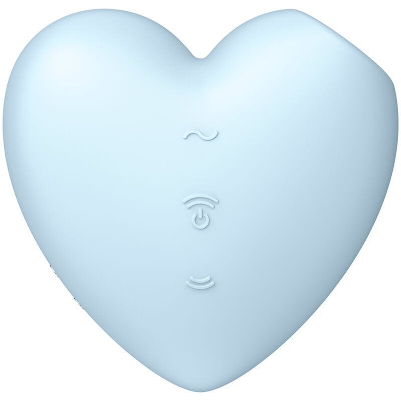 SATISFYER - STYMULATOR POWIETRZNY I WIBRATOR CUTIE HEART NIEBIESKI