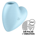 SATISFYER - STYMULATOR POWIETRZNY I WIBRATOR CUTIE HEART NIEBIESKI