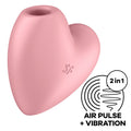 SATISFYER - STYMULATOR POWIETRZNY I WIBRATOR CUTIE HEART RÓŻOWY