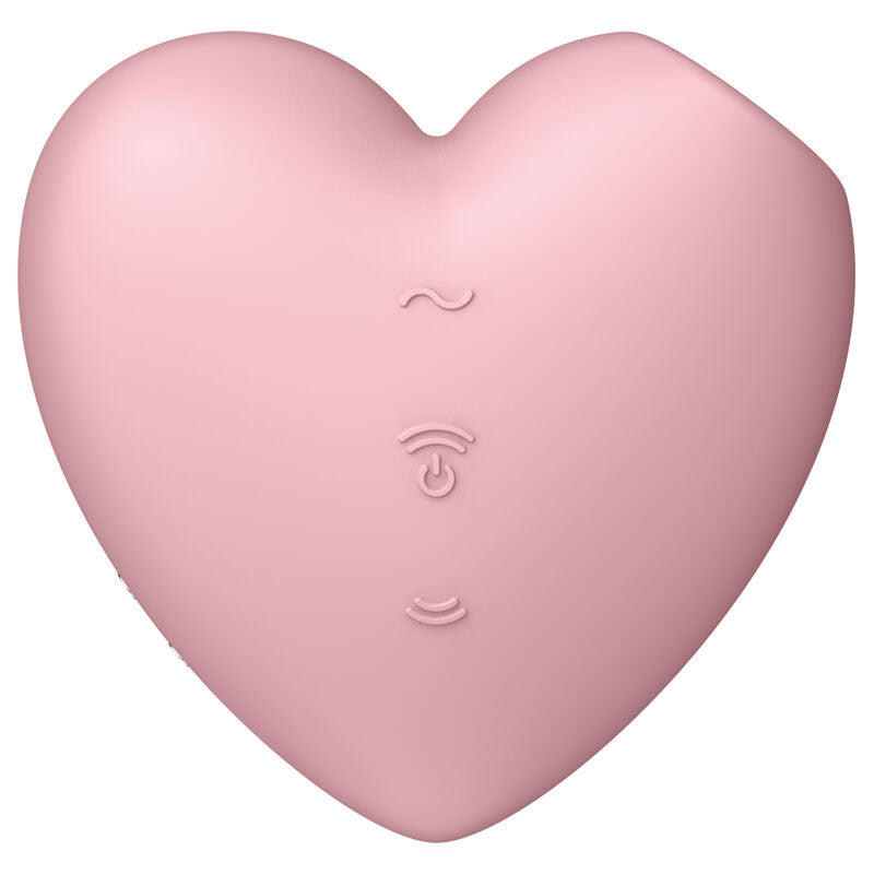 SATISFYER - STYMULATOR POWIETRZNY I WIBRATOR CUTIE HEART RÓŻOWY