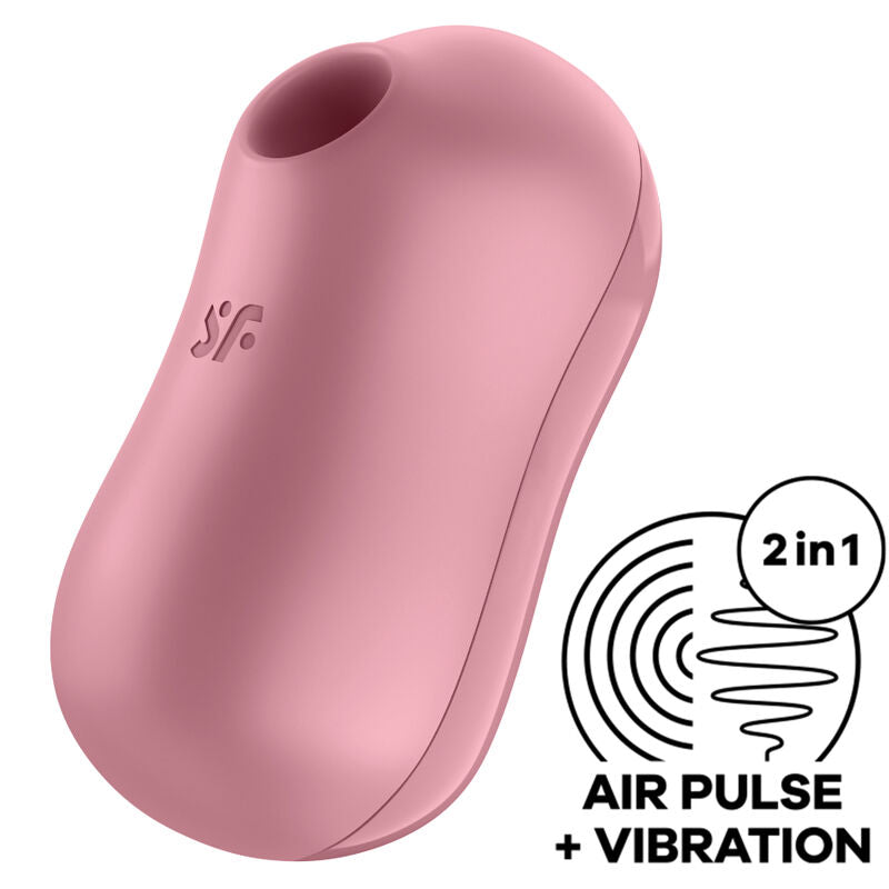 SATISFYER - STYMULATOR POWIETRZNY I WIBRATOR WATA CUKROWA RÓŻOWY