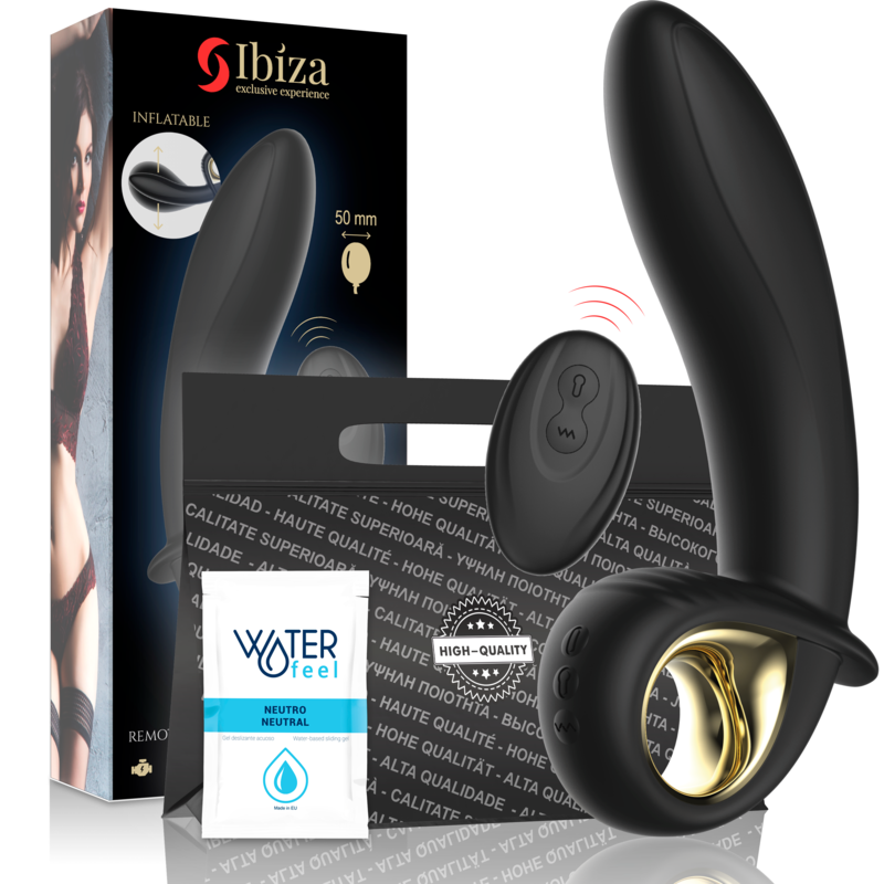 IBIZA - MOCNY DMUCHANY WIBRATOR ANALNY/WAGINALNY Z PILOTEM