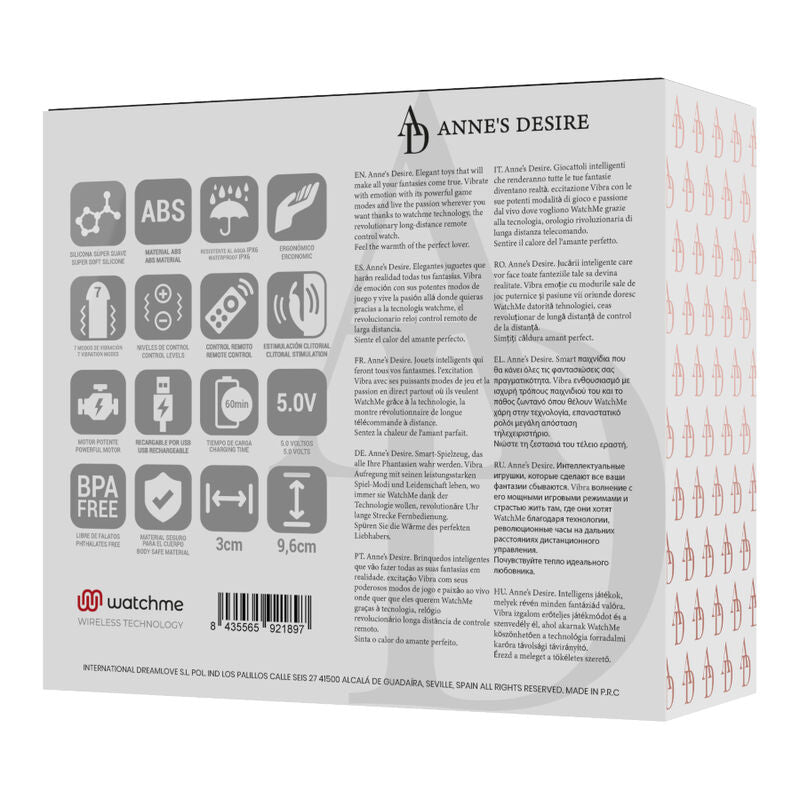 ANNE'S DESIRE - PANTY PLEASURE TECNOLOG A WATCHME CZARNY/ZŁOTY