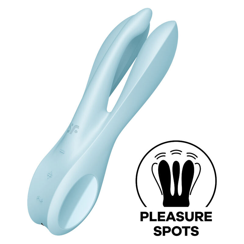 SATISFYER - WIBRATOR THREESOME 1 NIEBIESKI