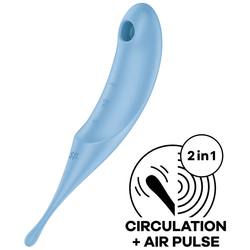 SATISFYER – STYMULATOR POWIETRZNO-PULSACYJNY Z FUNKCJĄ WIBRACJI TWIRLING PRO, NIEBIESKI
