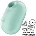 SATISFYER - PRO TO GO 2 PODWÓJNY STYMULATOR I WIBRATOR POWIETRZNY ZIELONY