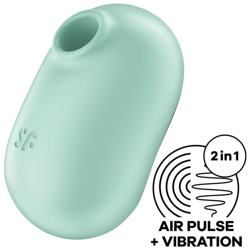 SATISFYER - PRO TO GO 2 PODWÓJNY STYMULATOR I WIBRATOR POWIETRZNY ZIELONY