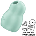SATISFYER - PRO TO GO 1 PODWÓJNY STYMULATOR POWIETRZNY I WIBRATOR ZIELONY