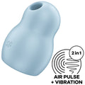 SATISFYER - PRO TO GO 1 PODWÓJNY STYMULATOR I WIBRATOR Z TECHNOLOGIĄ AIR PULSE, NIEBIESKI