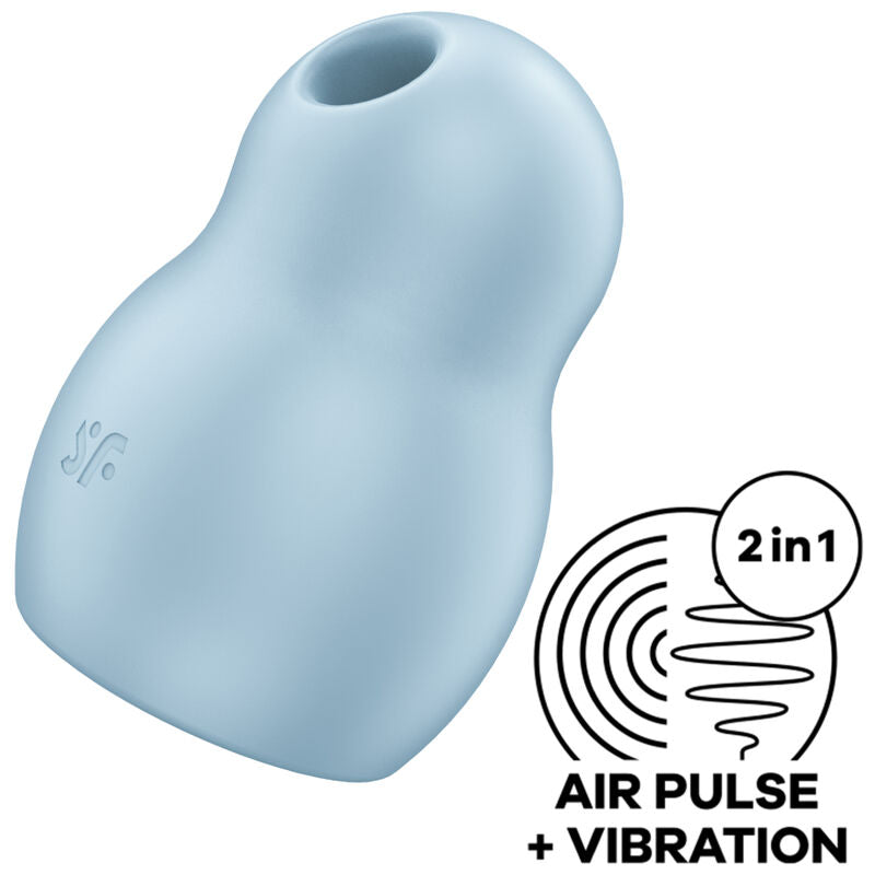SATISFYER - PRO TO GO 1 PODWÓJNY STYMULATOR I WIBRATOR Z TECHNOLOGIĄ AIR PULSE, NIEBIESKI