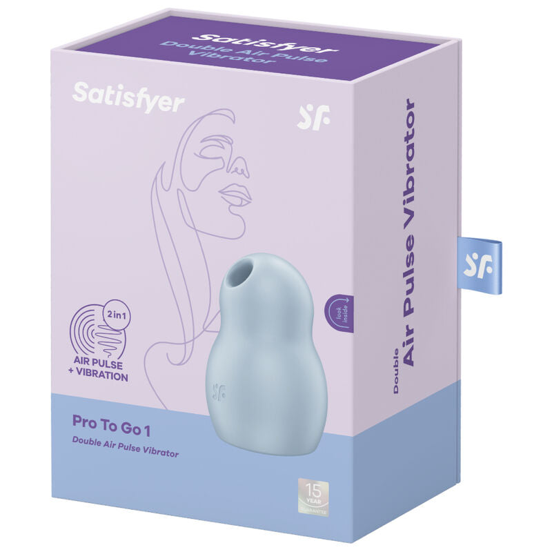 SATISFYER - PRO TO GO 1 PODWÓJNY STYMULATOR I WIBRATOR Z TECHNOLOGIĄ AIR PULSE, NIEBIESKI
