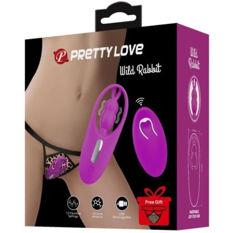 PRETTY LOVE – STYMULATOR DO MAJTEK WILD RABBIT Z PILOTEM LILA