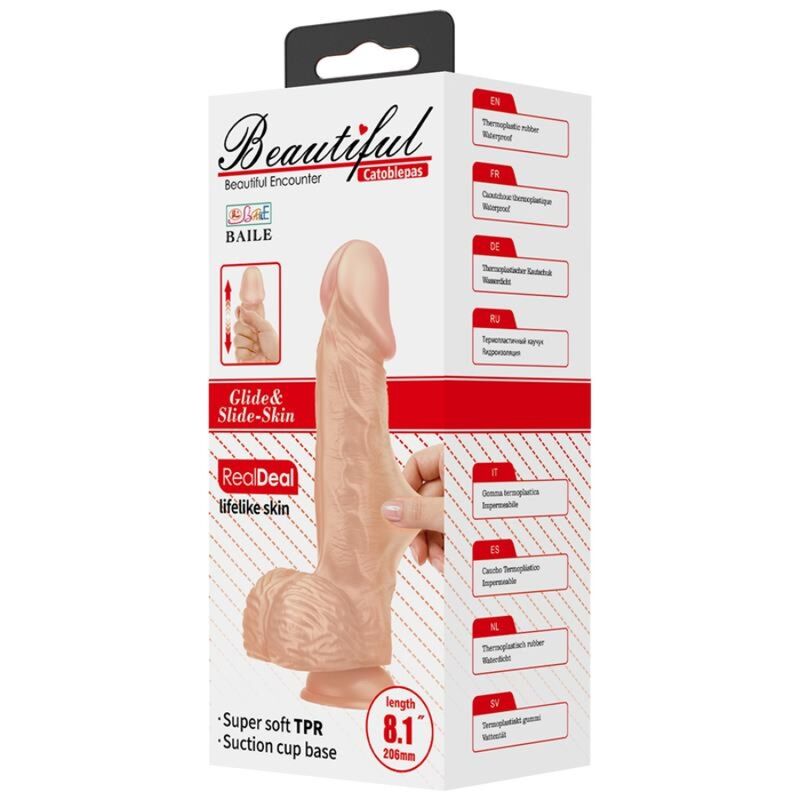BAILE - PIĘKNE SPOTKANIE CATOBLEPAS ELASTYCZNE REALISTYCZNE DILDO 20,6 CM NATURALNE