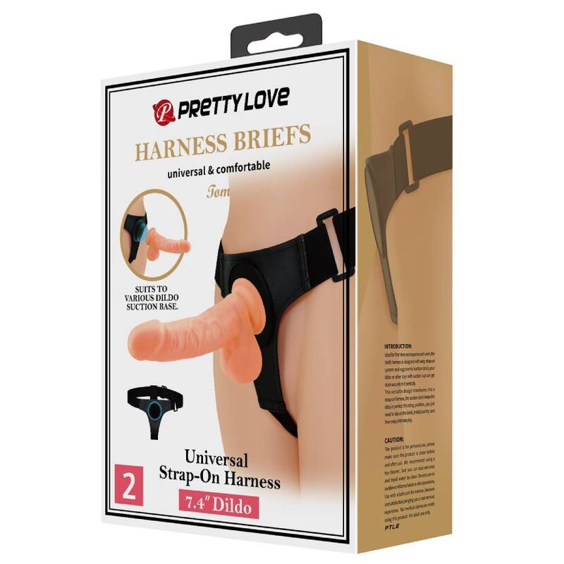 PRETTY LOVE - MAJTKI UPRZĄŻ UNIWERSALNA UPRZĄŻ Z DILDO TOM 20 CM NATURALNE