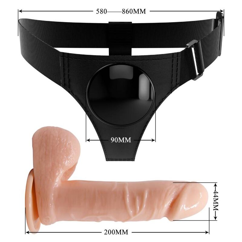 PRETTY LOVE - MAJTKI UPRZĄŻ UNIWERSALNA UPRZĄŻ Z DILDO TOM 20 CM NATURALNE