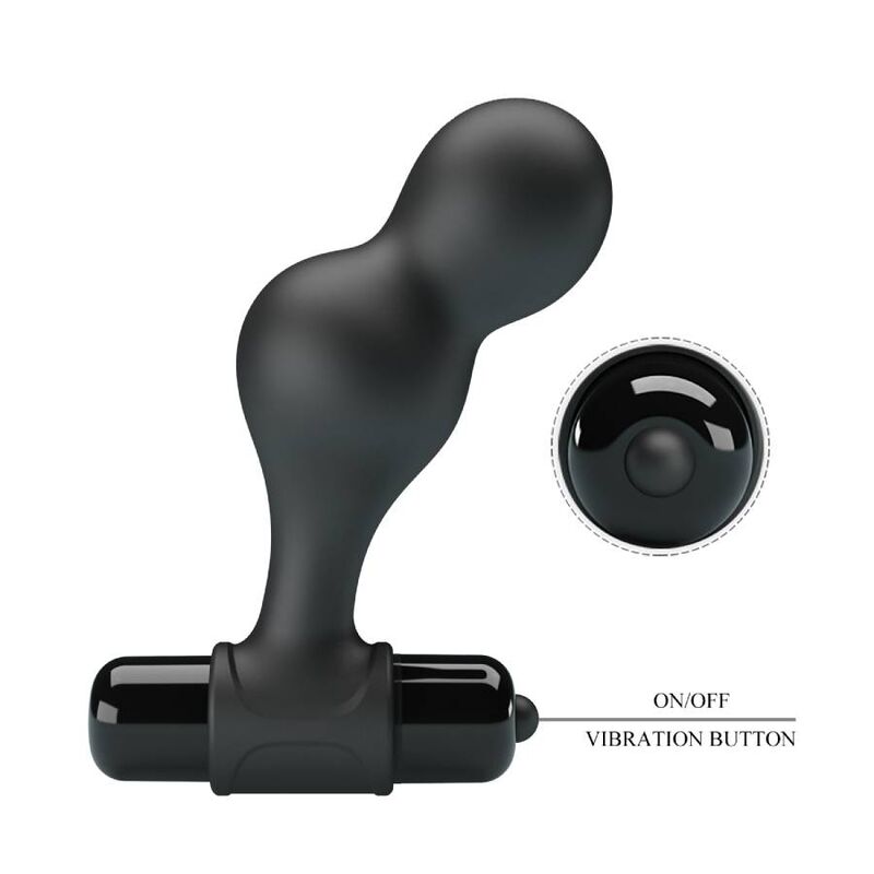 MR PLAY - CZARNY SILIKONOWY WIBRATOR KOREK ANALNY